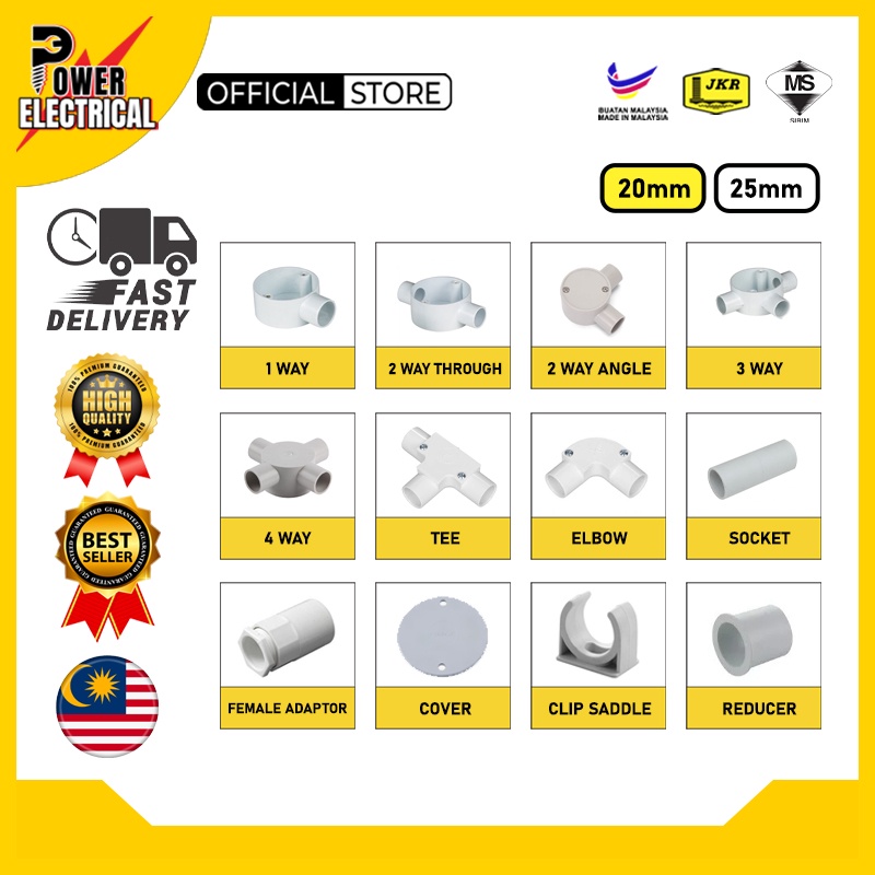[READY STOCK] PVC Conduit Pipe Accessories/Electrical PVC Box ...