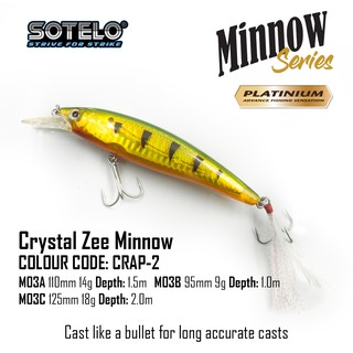 SOTELO PLATINUM AFS ZEE MINNOW 110mm, FLOATING (Fishing Hard Lure / Umpan  Tiruan / Gewang Casting)