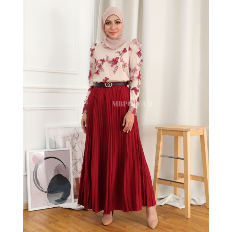 Blouse Top Ropol Ruffle Kembang Butterfly Ready Stock Black White Nude ...