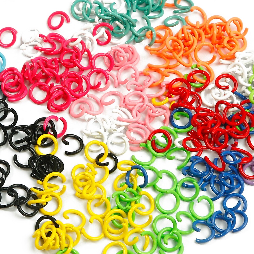 8mm 50pcs Iron Opening Ring Colorful Jump Rings For Diy Jewelry Making ...