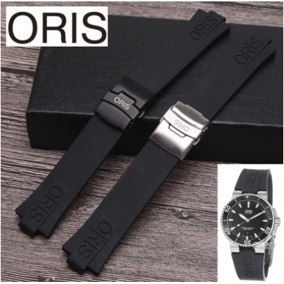 24MM Replacement Black Rubber Wrist Band Strap For ORIS Diver TT1