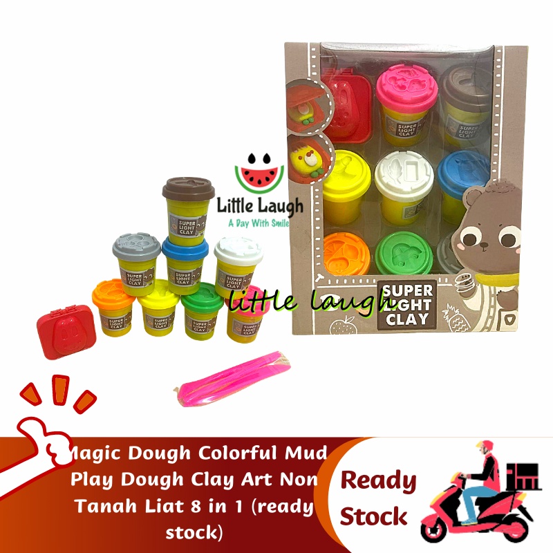 Colorful Dough Mud Play Dough Clay Art Non Tanah Liat 8 in 1 BIG SET