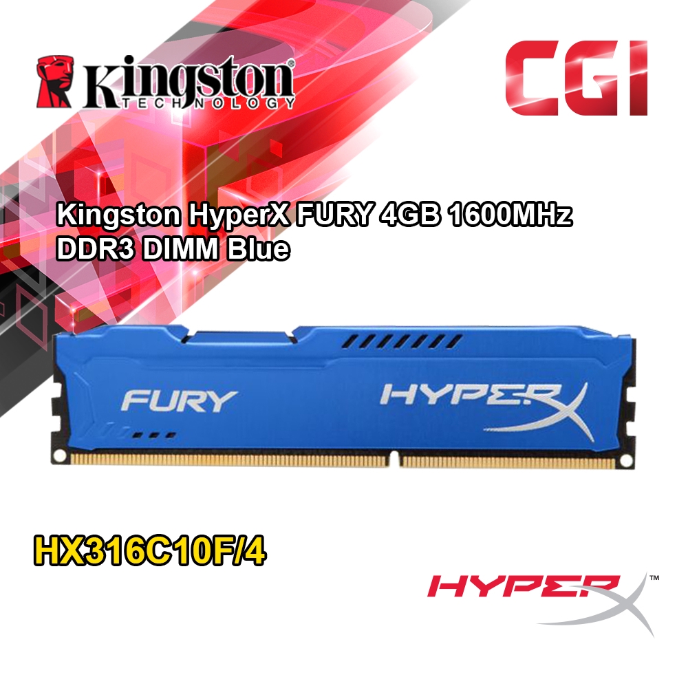 Kingston hyperx fury on sale 4gb 1600mhz ddr3