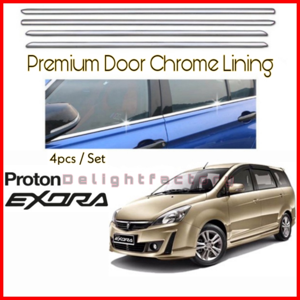 PROTON EXORA CHROME Door Belt Moulding / Window Trim Lining/ Chrome