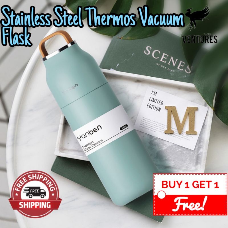 Thermos Set Stainless Steel Vacuum Flask 0.5L 2022New Model with 3 Cups