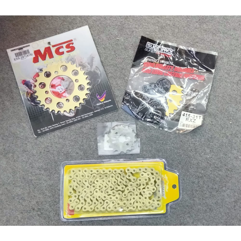 PACKAGE 1 SET EX5 15 RANTAI 415 GO GO MUTAKIN SPOCKET MCS SUPRIMO GO GO D B Shopee Malaysia
