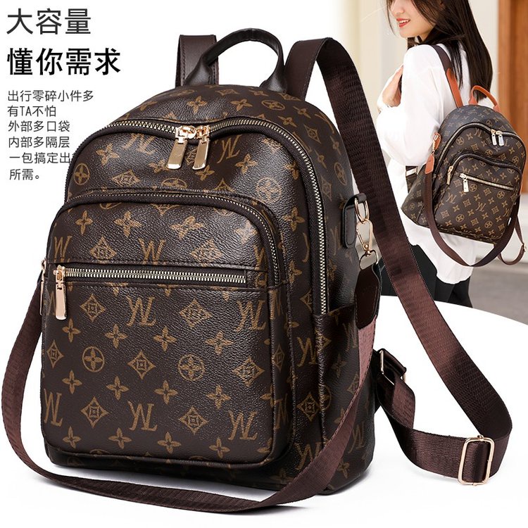 New Style Retro HighEnd Backpack Niche Contrast Color Fashionable All
