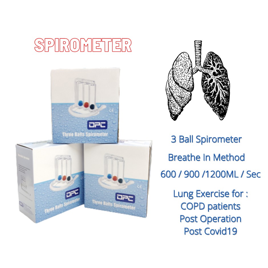 3 Balls Incentive Spirometry/Spirometer /Deep Breathing Exercise/Lungs