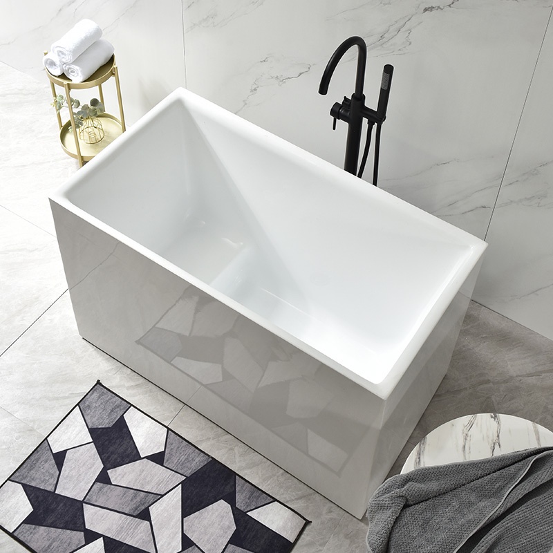 whlSmall Bathtub Household Small Apartment Japanese Deep Bubble Acrylic