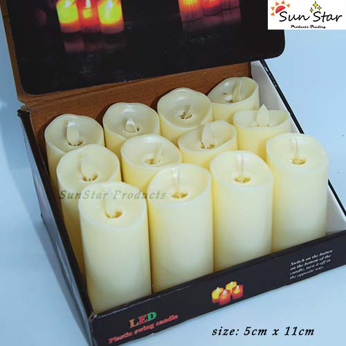 LED Swinging Candle Light Flameless Smokeless Box Of 12 Lilin Lampu ...