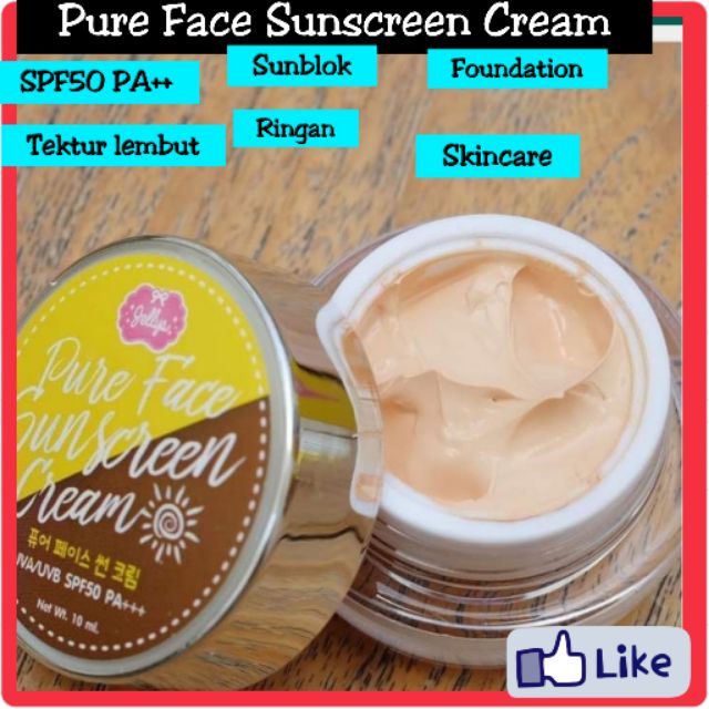 Pure Face Sunscreen Cream Jellys SPF PA++ 10gm Shopee Malaysia