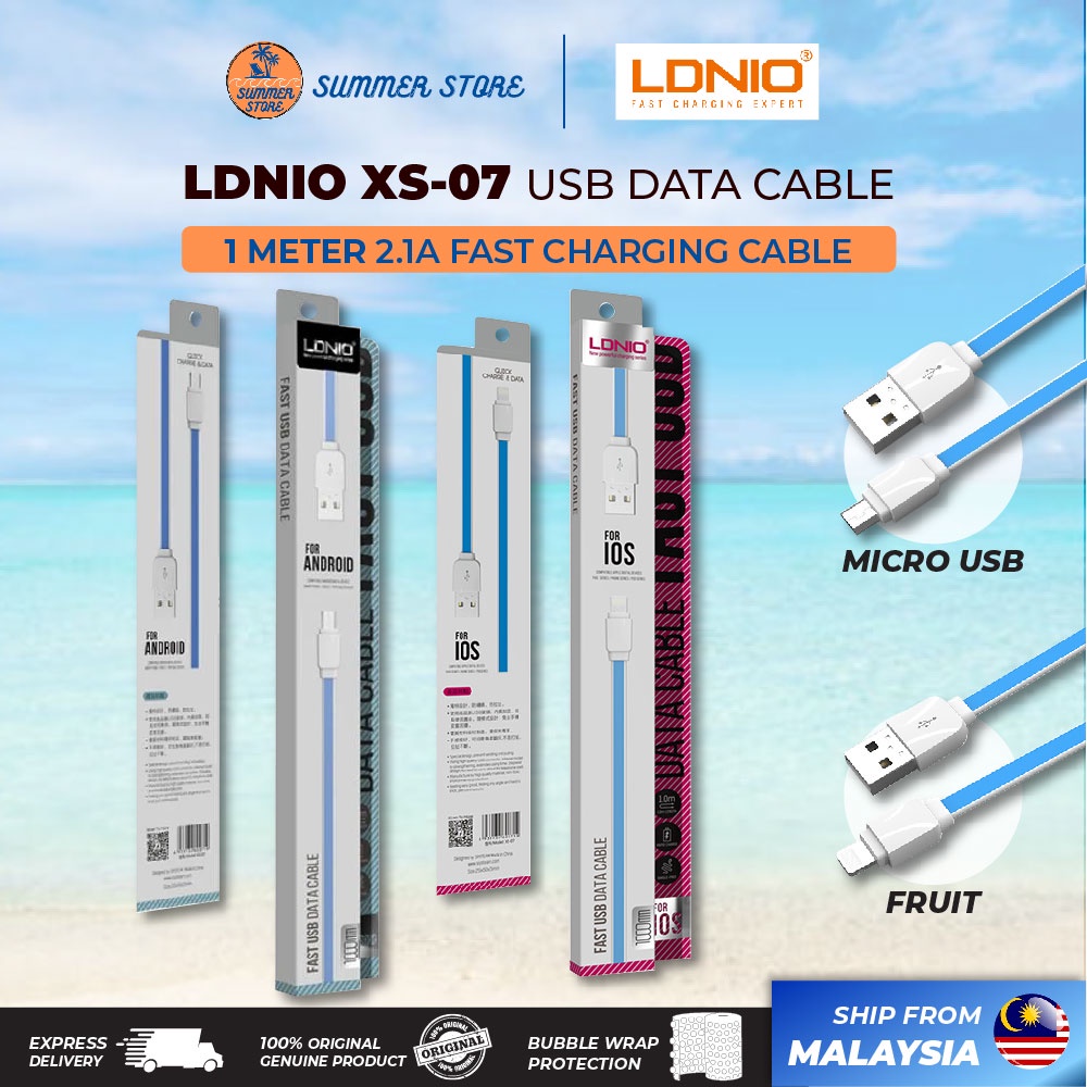 Ldnio Xs Cable Usb Data Cable Fast Charging Micro Cable Type C Cable Ip Cable Shopee Malaysia