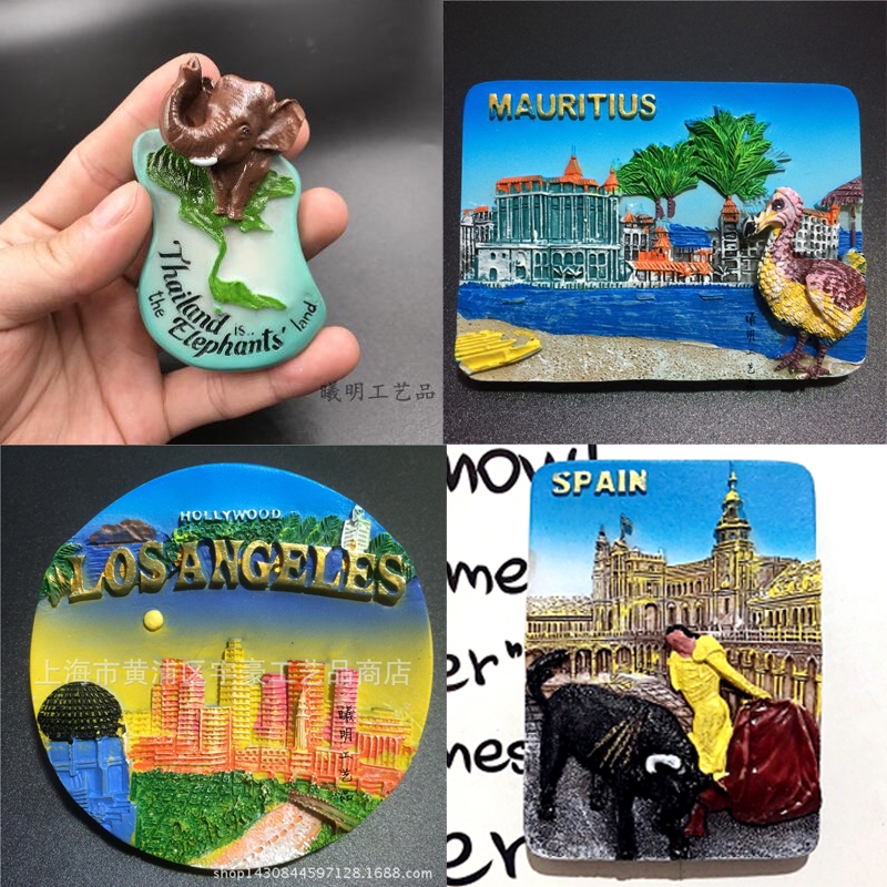 Country Fridge Mauritius Los Angeles USA Thailand Spanish Fridge Sticker World