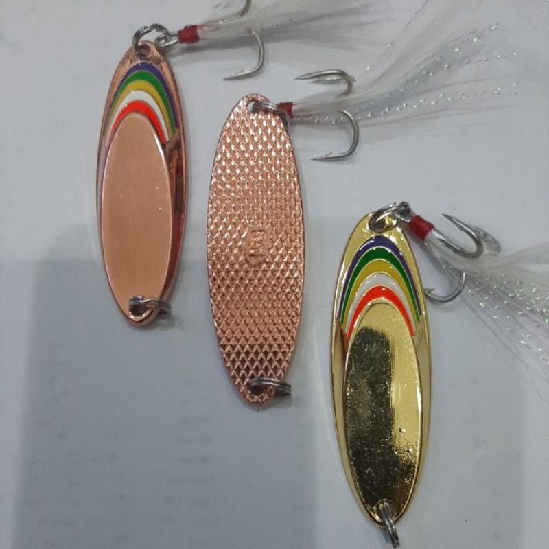 new spoon spinner wth fishing hook gewang spoon PB dan sebarau | Shopee ...