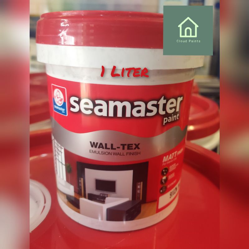 Seamaster Wall Tex Emulsion Paint White 1 Liter (Interior) | Shopee ...