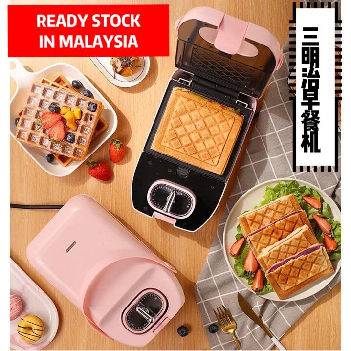 650w Electric Sandwich Maker Timing Waffle Maker Toaster Baker