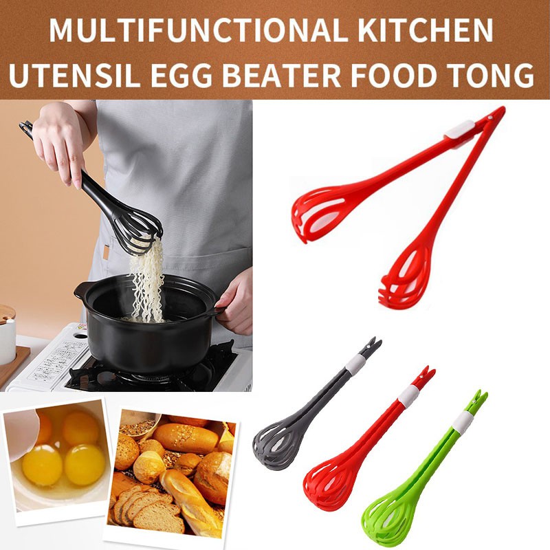 Multifunction Egg Beater Milk Whisk Pasta Tongs Food Clips Mixer Manual  Stirrer