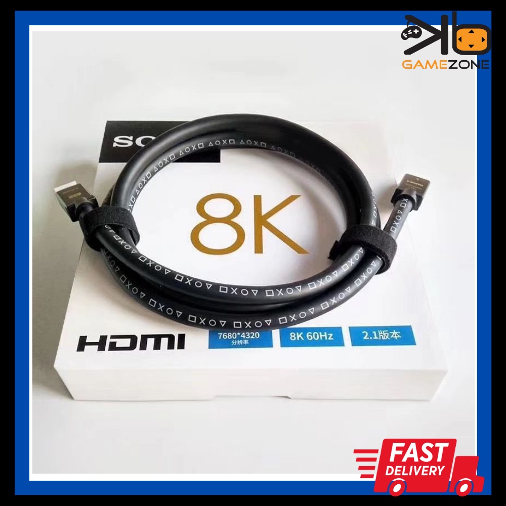 TEFLOTY HDMI 2.1 Cable 1M - 8K@60Hz, 48Gbps, Ultra High Speed, Supports PS5, Xbox Series X, 4K@120Hz, EARC, Dolby Atmos-822419