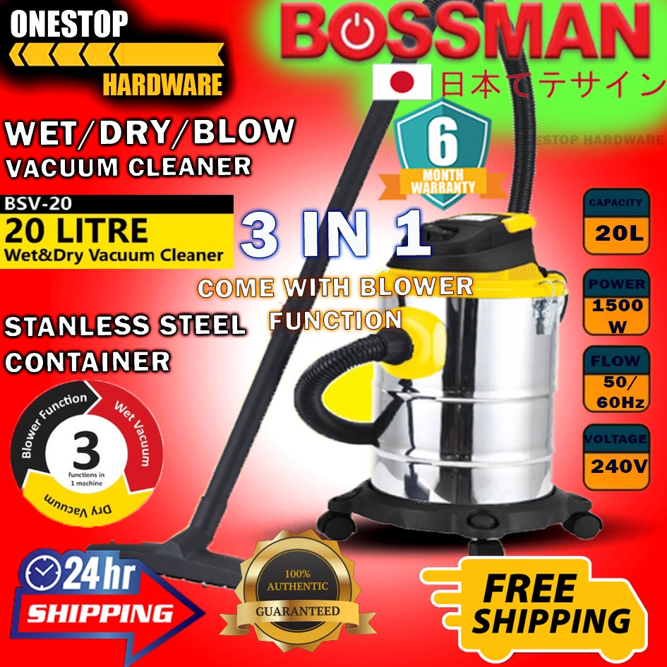 [NEW 3 IN 1 PRO] BSV20 (BSV-20) 20 Litre Wet Dry Vacuum Cleaner Wet ...