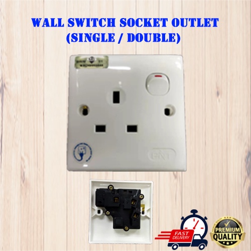 (SIRIM) 13A Double Switch Socket / Dua socket / Twin socket / PVC ...