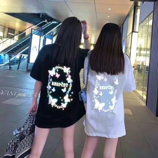 2020 new reflective butterfly t-shirt, girlfriends outfit ins long ...