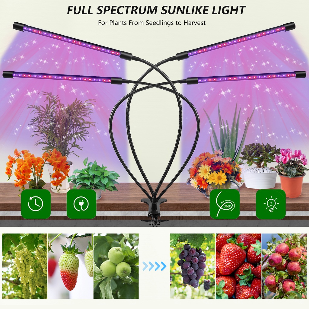 Timing LED Grow Light USB Phyto Lamp Full Spectrum Fitolamp With ...