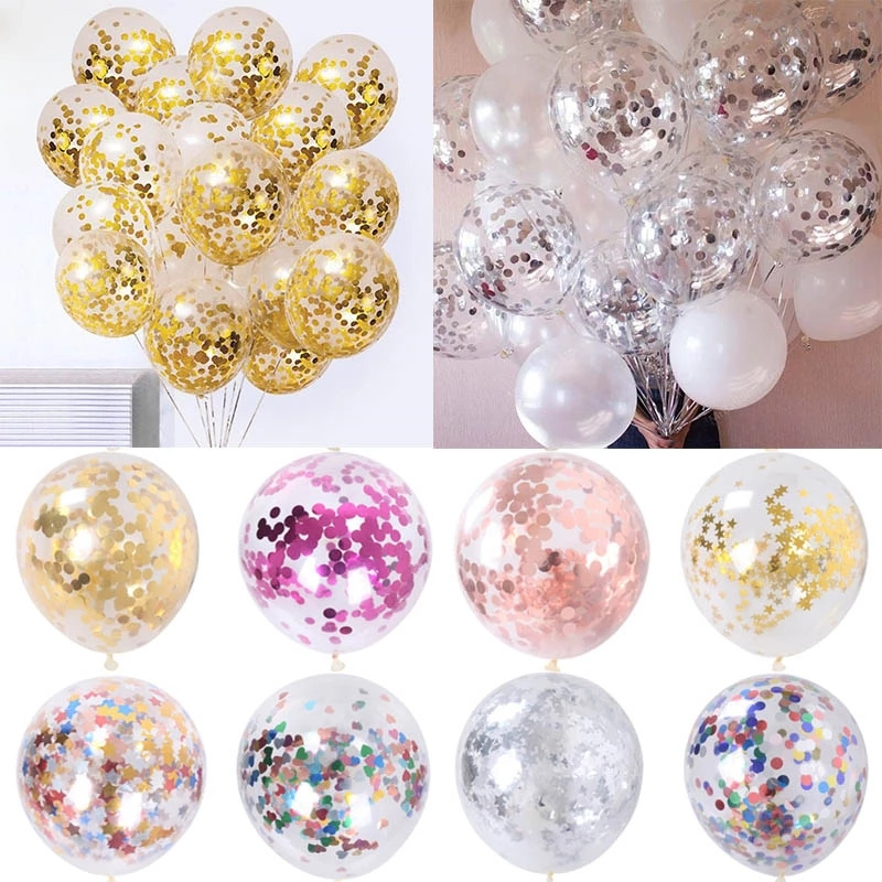 12 inch confetti Transparent balloon birthday wedding party Colorful ...