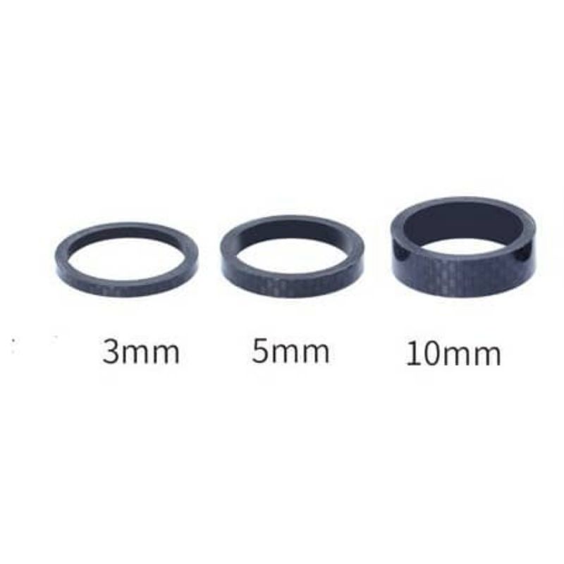 Bike 5 Sizes Carbon Fiber Headset Stem Spacer Bicycle Cycling MTB RB Spacer Basikal Shopee