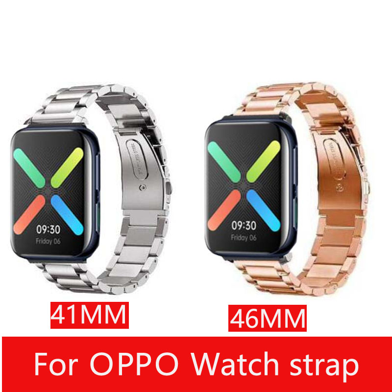 Luxury Stainless Steel strap For oppo watch band 46mm 41mm