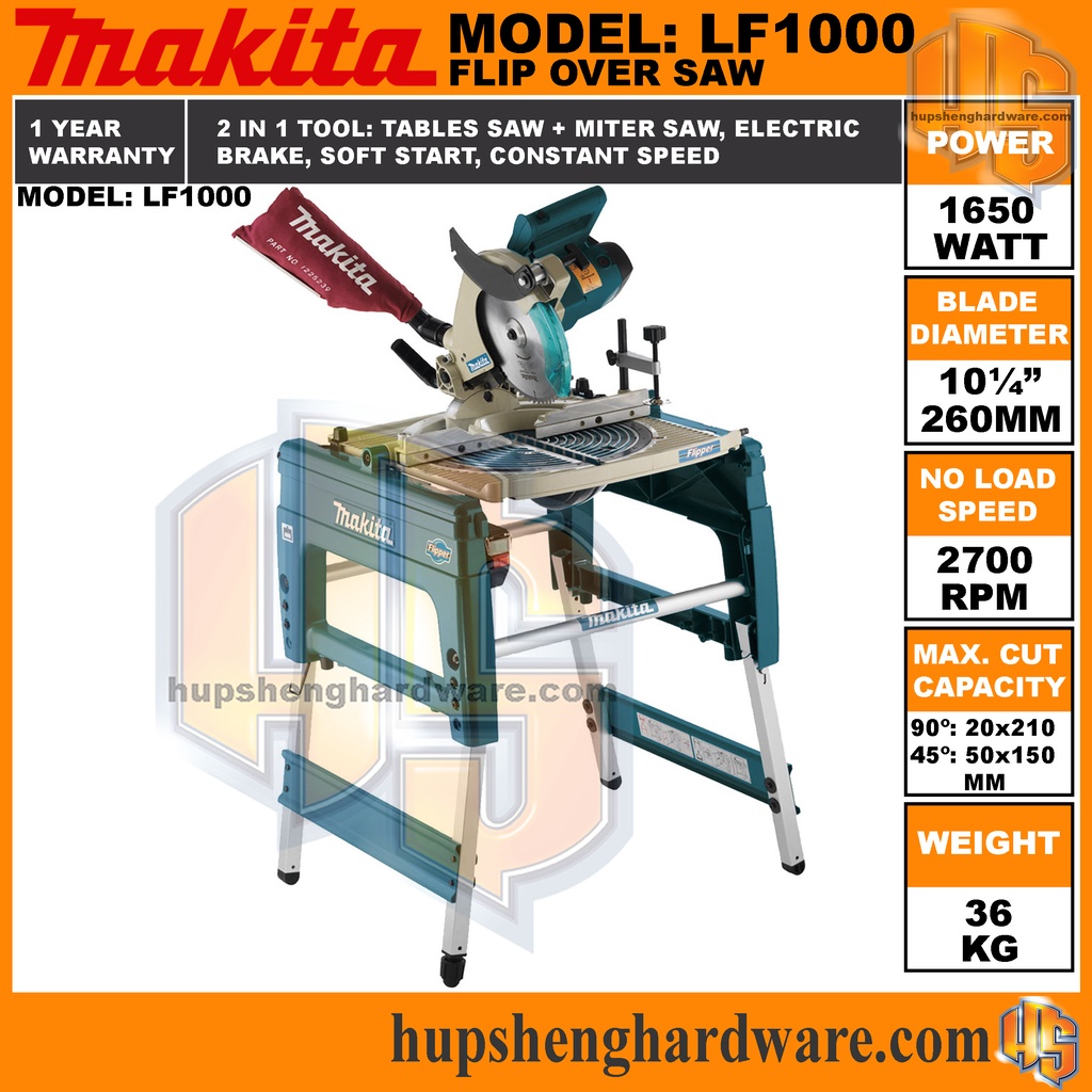 Makita flip deals over table saw