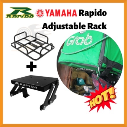 RAPIDO YAMAHA Adjustable Rack + Bag Rack Frame Besi For Delivery Bag ...