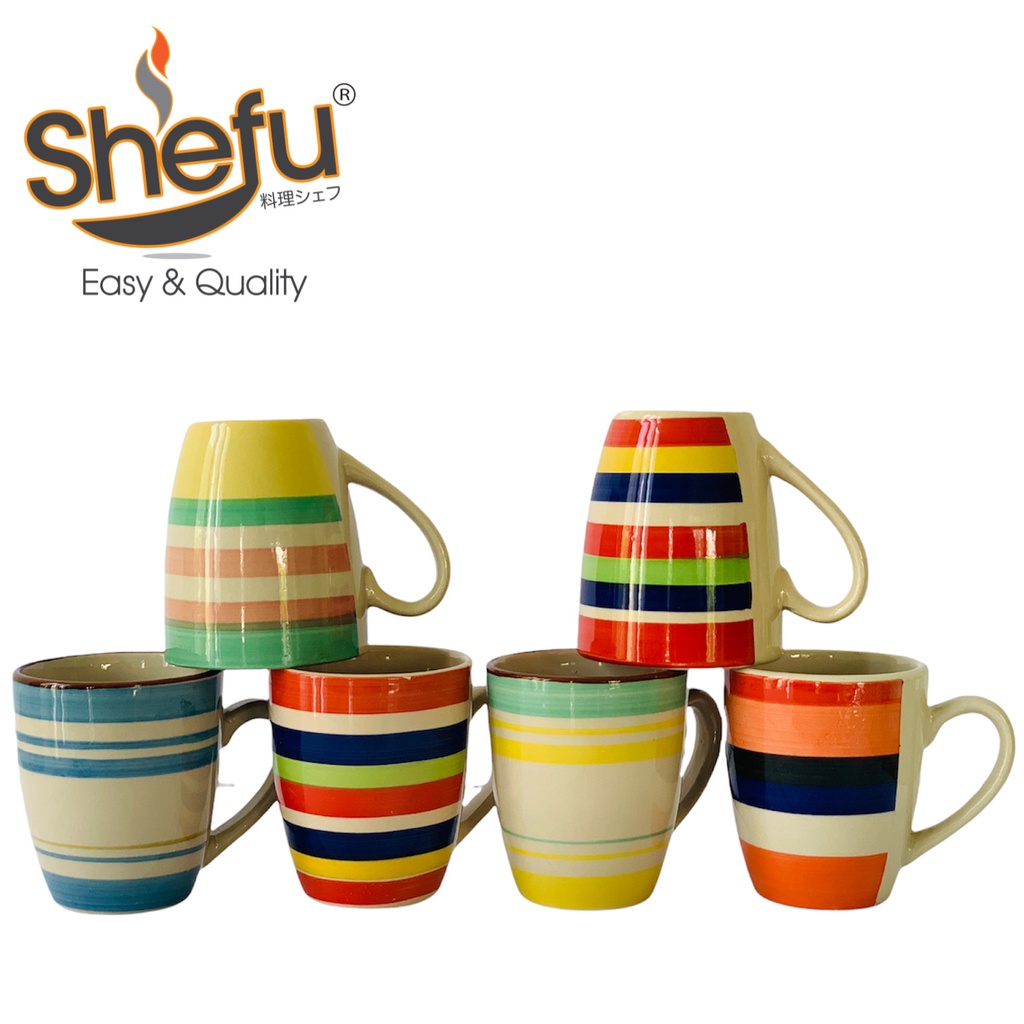 SHEFU Stoneware Mug Assorted Design (6 Pcs/ 8oz) | Shopee Malaysia
