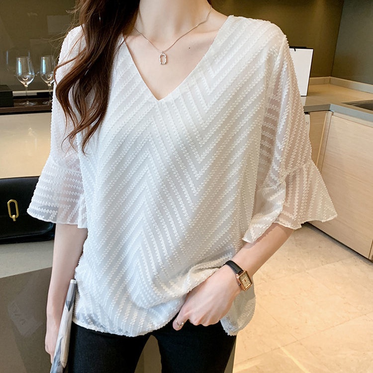 Chiffon Shirt Short-sleeved Fashion Korean Blouse Women | Shopee Malaysia