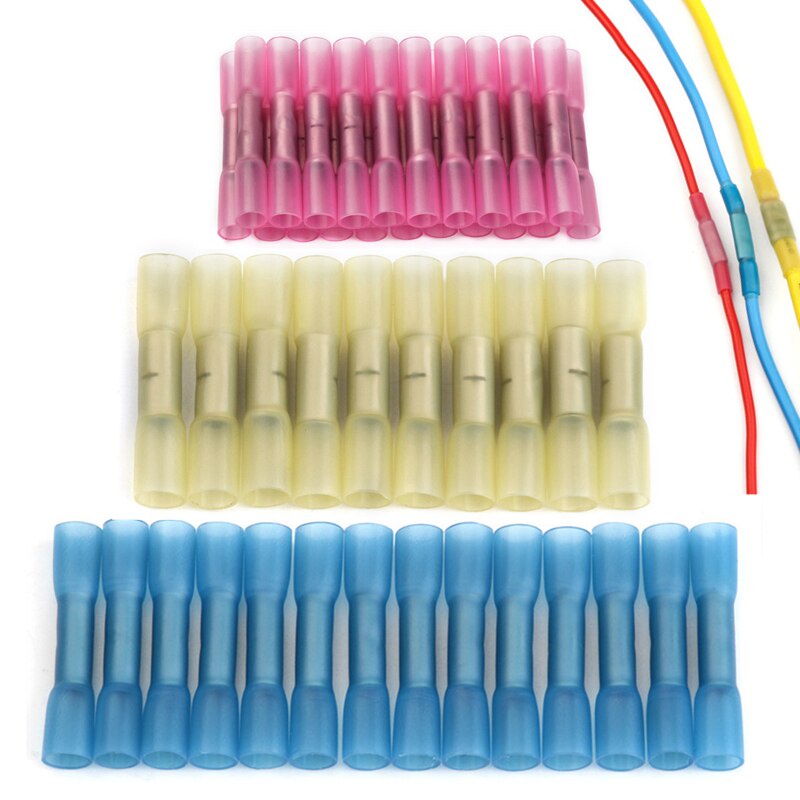 25PCS Waterproof Heat Shrink Butt Connectors Insulated Crimping ...