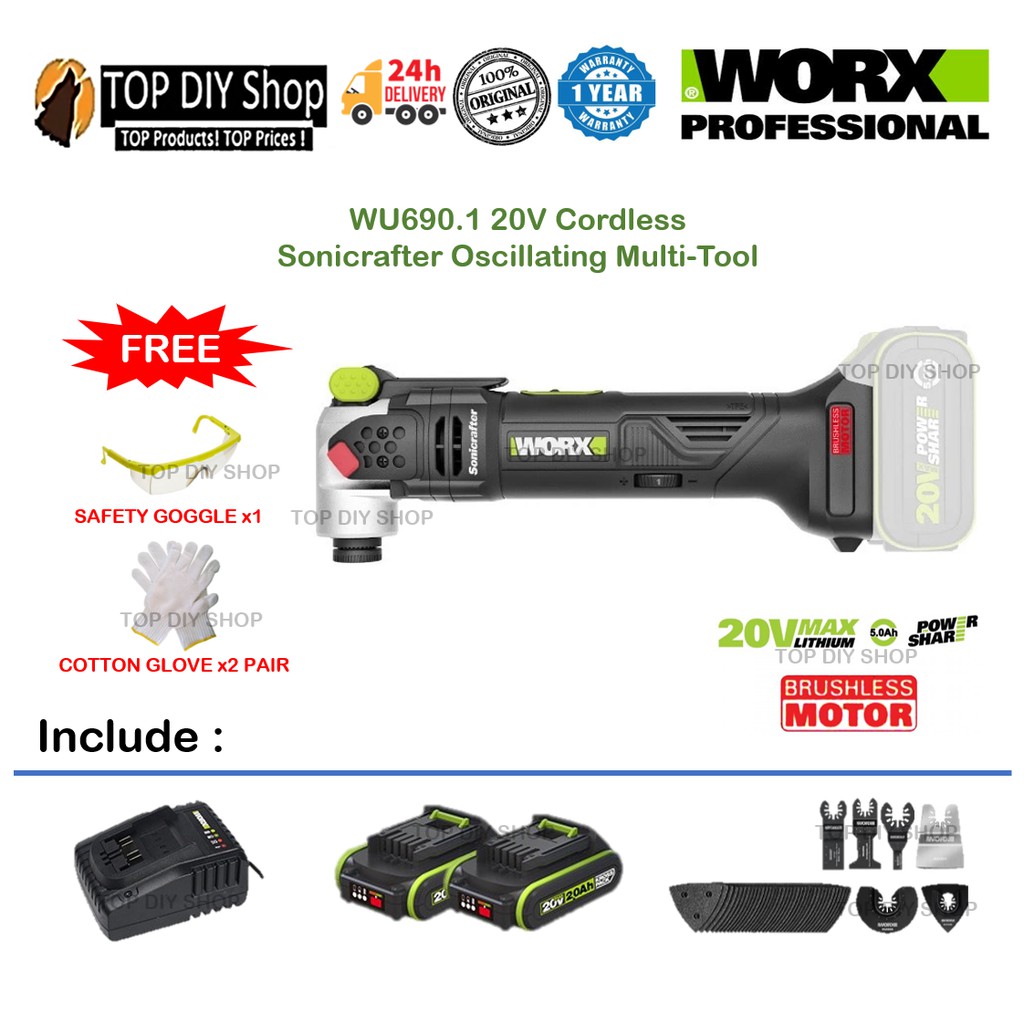 WORX PROFESSIONAL WU690.1 20V Cordless Sonicrafter Oscillating