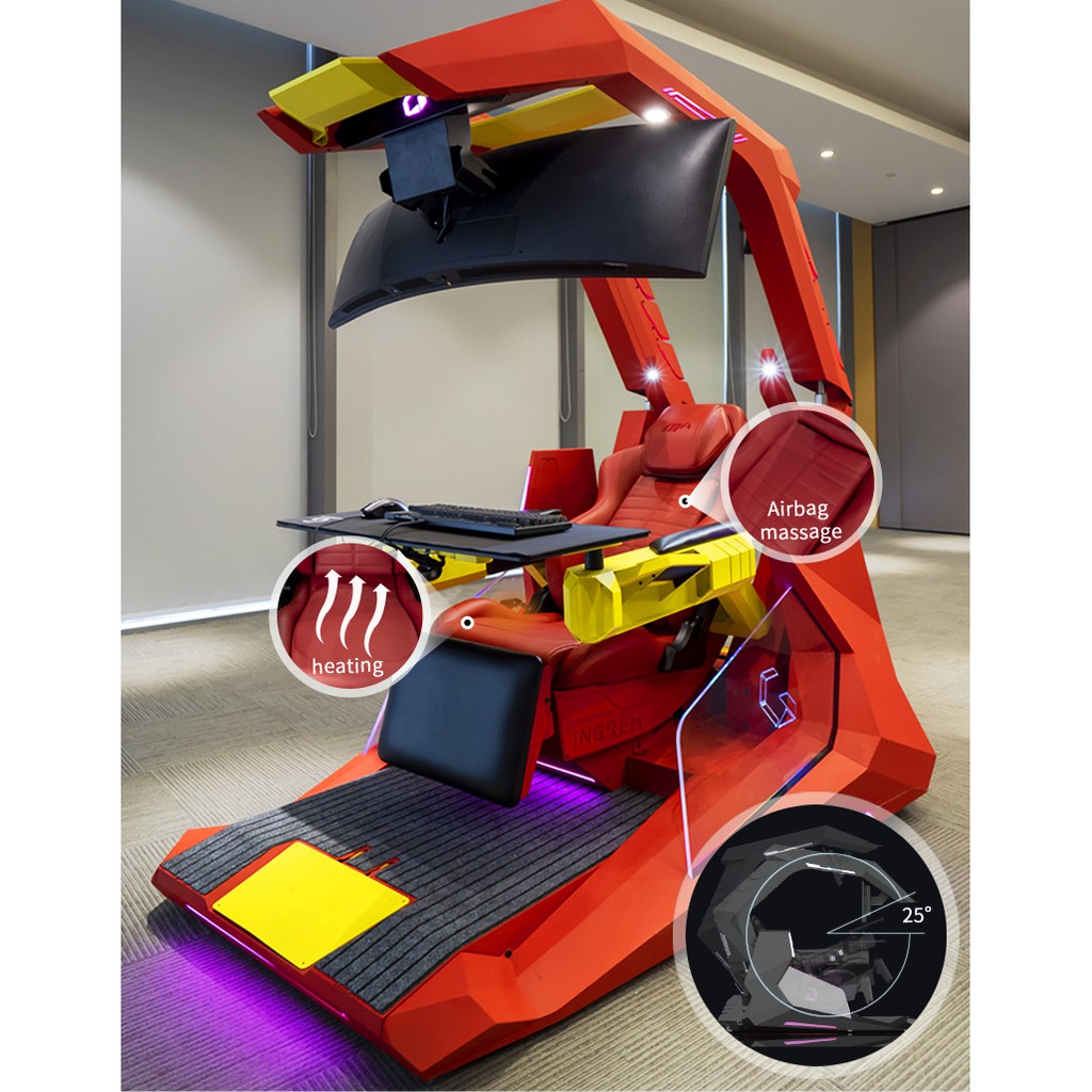 Black GDragon Gaming Chair Cockpit Workstation