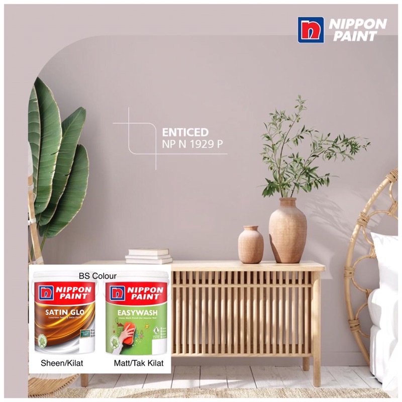 5L Nippon Paint Interior SatinGlo/Sheen & EasyWash/Matt N 1929P Enticed