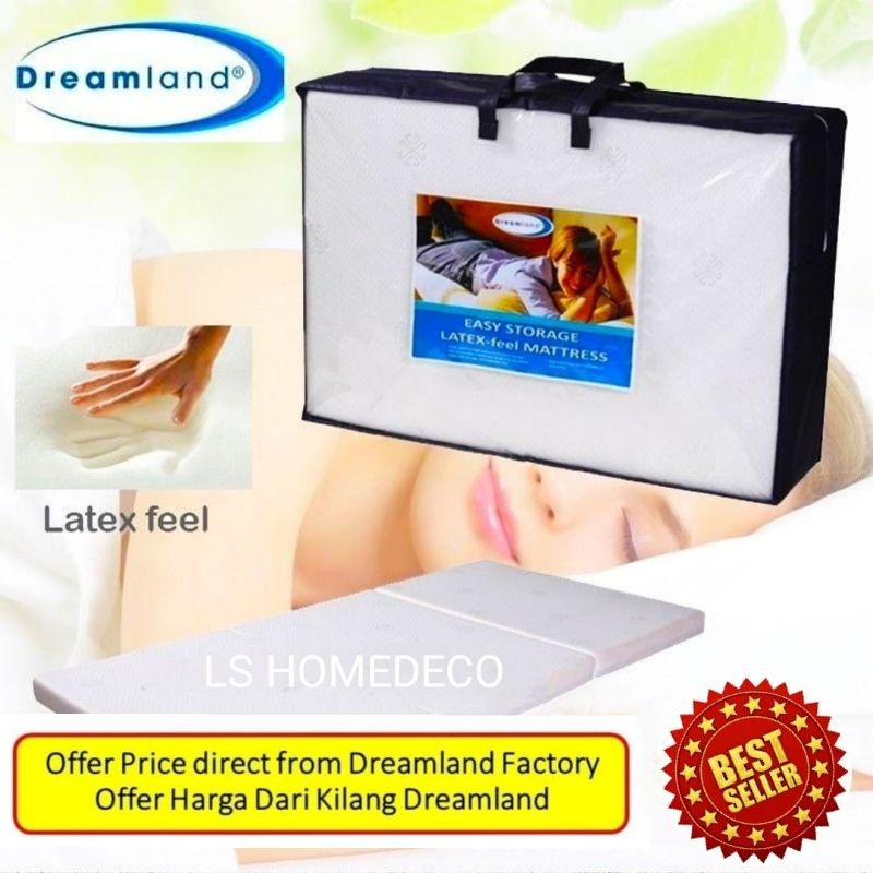 (Ready Stock) Dreamland Latex Feel Single Mattress/💯 Original HQ/ Easy