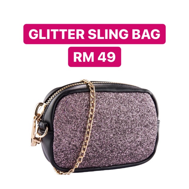 Glitter discount sling bag