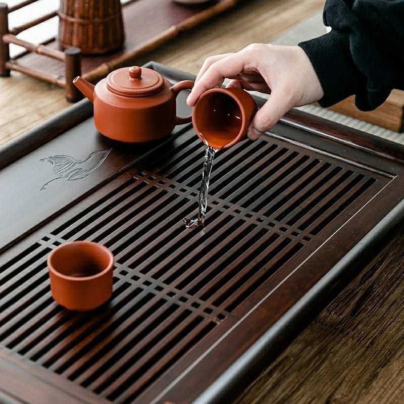Rectangular wooden tea table stand (Japanese tea ceremony tray ...