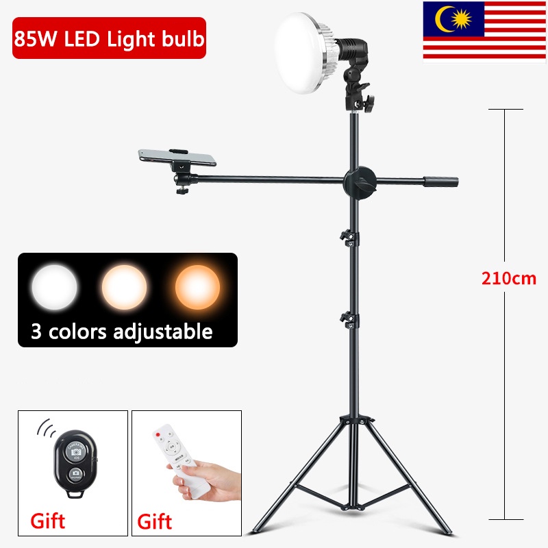 LED Video Selfie Light Photography Lighting 85W E27 Lamp Bulb With