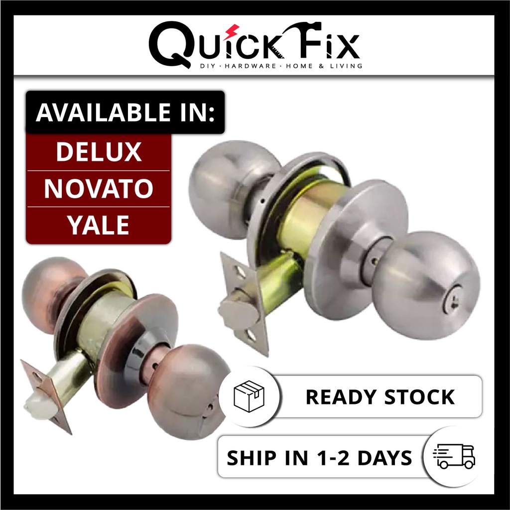 QuickFix Cylinder Door Lock Set SN AC 60MM Round Ball For All Room Door ...