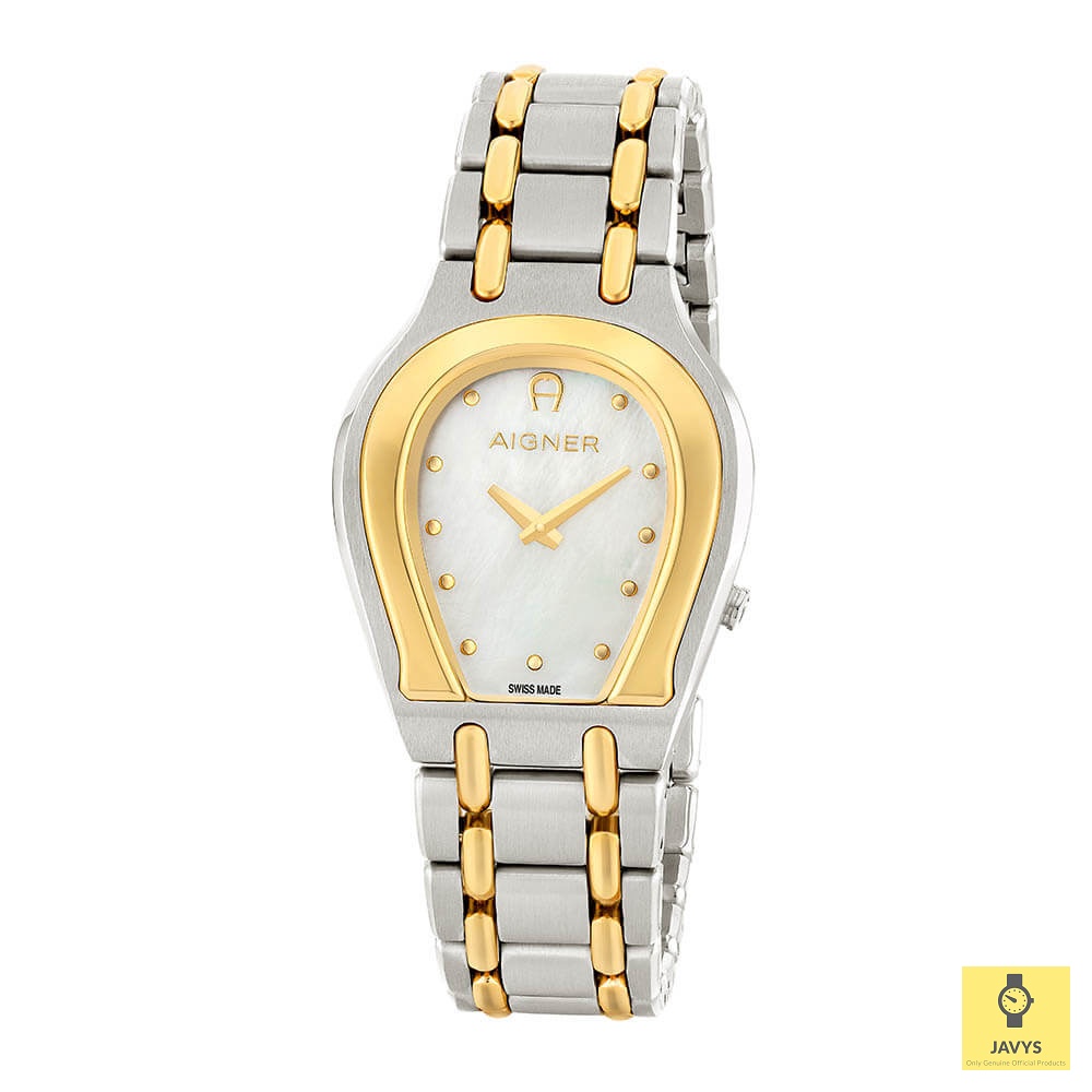 AIGNER A145203 Women s Analog Watch CATANIA 2 hands Quartz SS Bracelet MOP Silver Gold Original