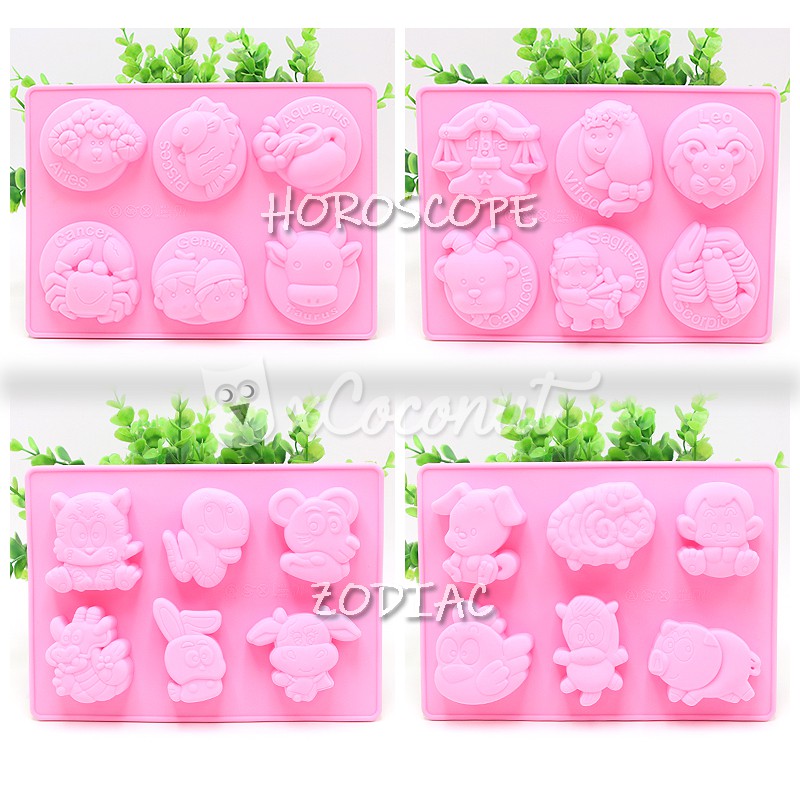 12 Zodiac Horoscope Silicone Mould Animal Mould Cute Animal Mold ...