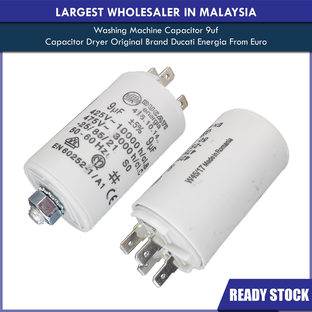 Ducati Dryer 9uf Capacitor Made In Europe 9 uf motor Capacitor Shopee