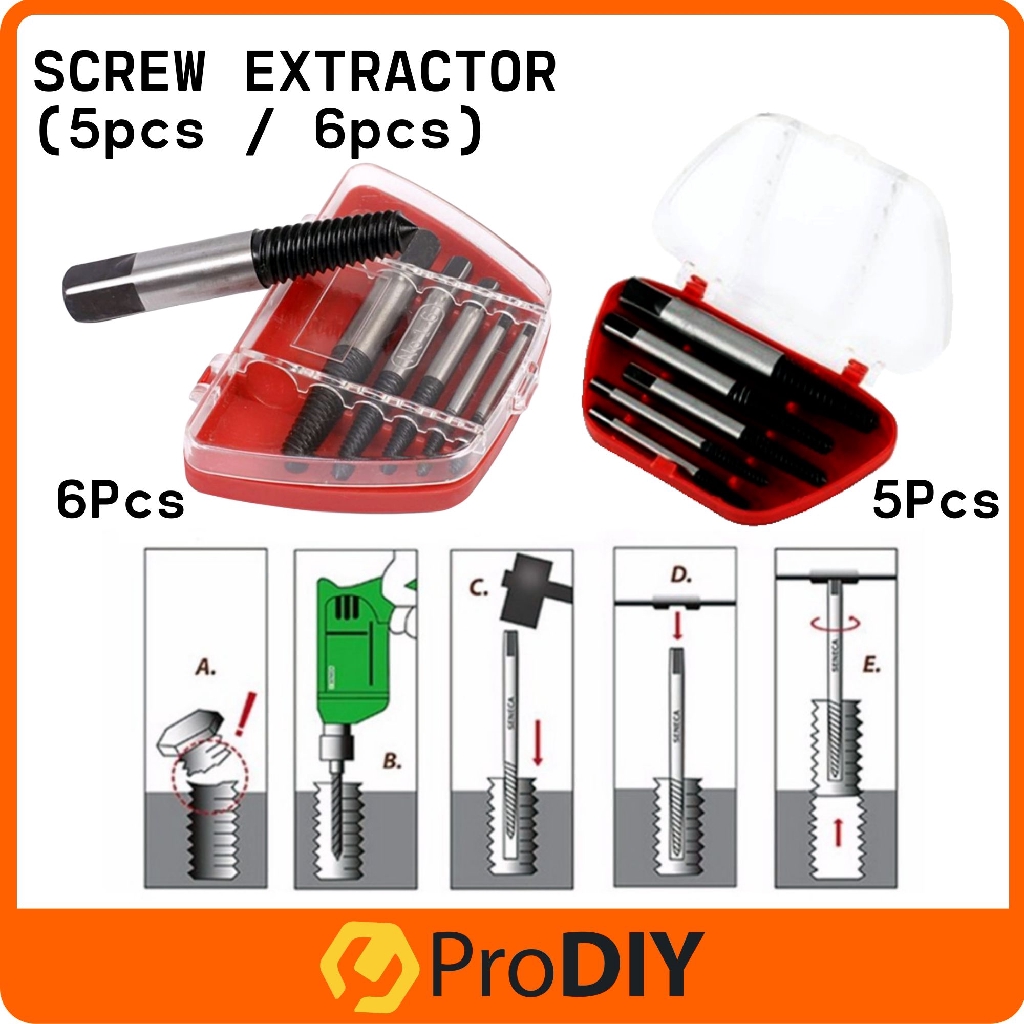 6Pcs / 5Pcs Screw Extractor Drill Bits Easy Out Guide Broken Damaged ...