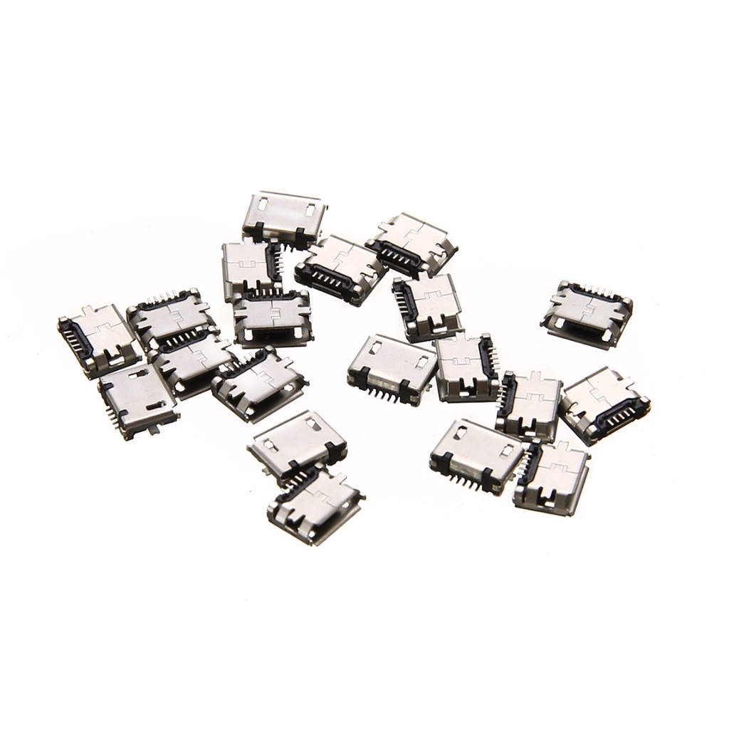 New 20pcs Micro Usb Type B Female Socket 180 Degree 5 Pin Smd Soldering Lw Shopee Malaysia 3702