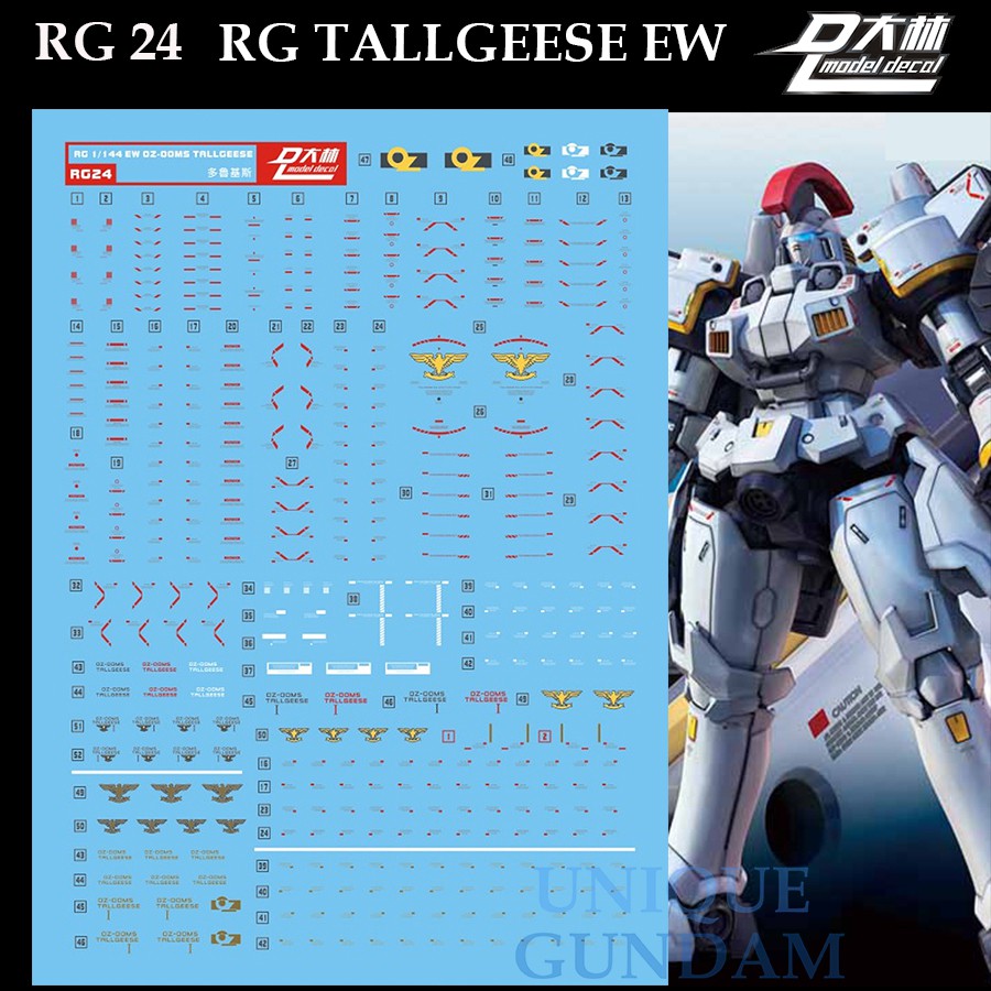 [DALIN] RG24 RG 1/144 24 RG TALLGEESE EW GUNDAM WATER SLIDE DECAL ...