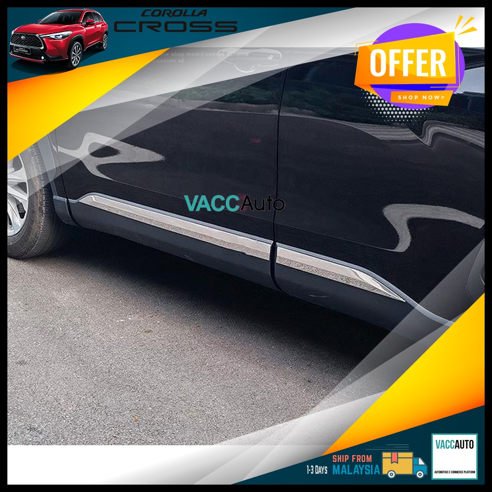 Toyota Corolla Cross 2021 2024 Door Moulding Chrome Body Side Door