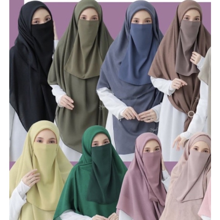 (BORONG 10 PCS) Set Bawal Dan Purdah Heavy Chiffon Bidang 55 Dan 60 ...